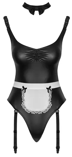 Боді Cottelli Collection Costumes Maid M (чорний з білим) - фото 9