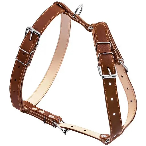 Шлея Collar подвійна для середніх собак (ширина 25мм, А:49-68см, В:68-80см) коричневий