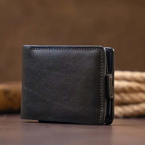 Мужской кожаный кошелек Grande Pelle 9х11.5х3 см acs0015038 - фото 8