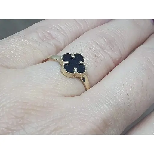 Золоте кільце Столична Ювелірна Фабрика з оніксом. 154309ЖО 18 - фото 2