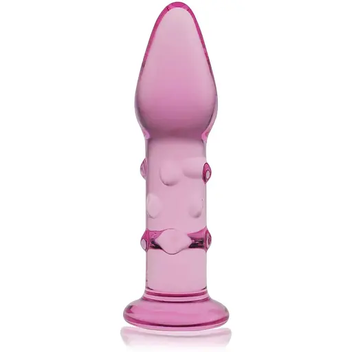 Анальна пробка Lovetoy Glass Romance 5.5" 14 см (рожевий)