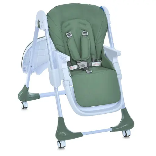 Стільчик для годування Bambi M 3233L Jade Green з регульованою спинкою, висотою та колесами, темно-зелений - фото 2