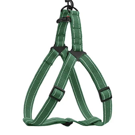 Шлея для собак Barksi Cotton Стандарт Рефлекторна М 45-56х2 см армійська - фото 2