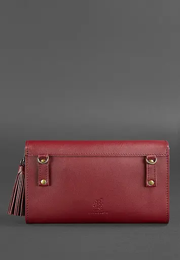 Жіноча шкіряна сумка Еліс бордова Краст - фото 5