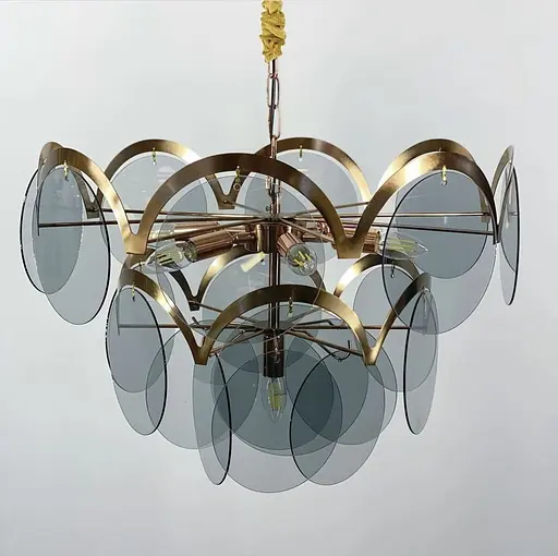 Люстра Industriel Verre з пластинами сіро-блакитного кольору | Арт. AT 08/7 | Line F - фото 8