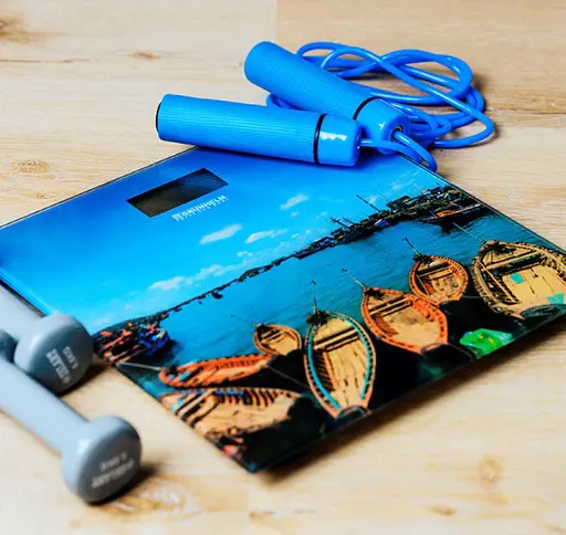 Напольные электронные весы бытовые Grunhelm BES-BOA стеклянные весы Морской причал 180 кг - фото 3