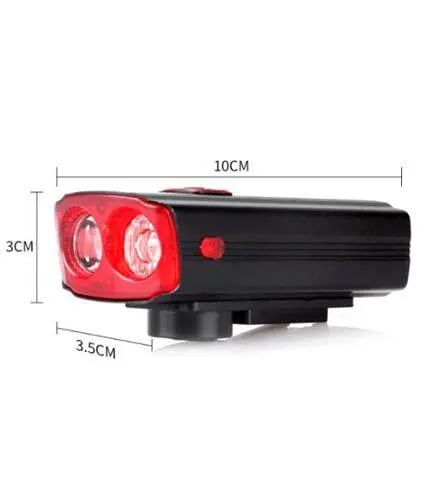 Велосипедный фонарь фара 581-A 2L2 + звонок + Power Bank + кнопка + microUSB (6 режимов звонка) - фото 5