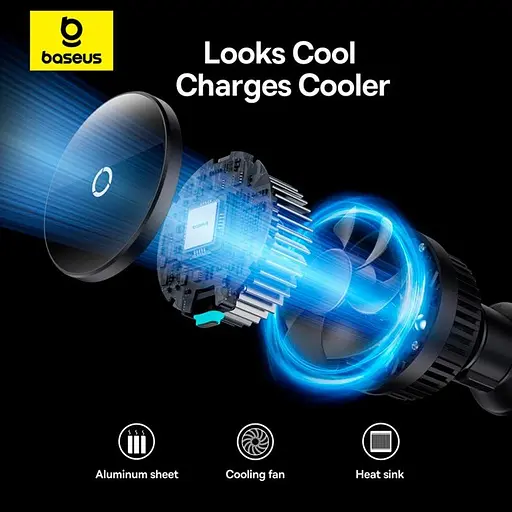 Беспроводное зарядное + держатель для авто Baseus MagPro Series Magnetic Wireless Air Vent 15W C40164100121-00 - фото 10
