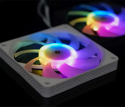 Вентилятор Jonsbo HF1215 White ARGB (120mm, 700-1800RPM, 29.7dB, 4pin+LED 3pin) (HF1215 White ARGB) - фото 6