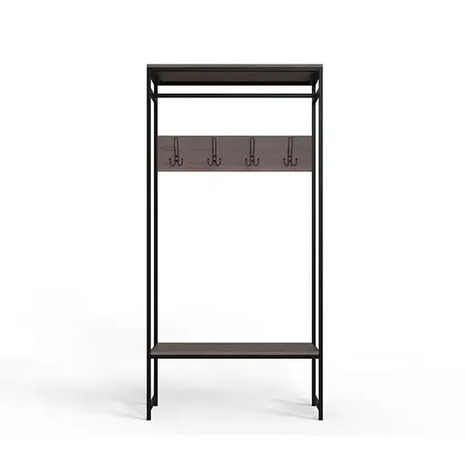 Вішалка модульна підлогова Ferrum-decor Треліс 15 180x90x38 чорний ДСП Дуб Сонома Трюфель 16мм (FRD-104365)