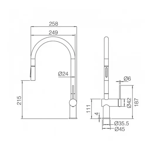 Змішувач для кухні Imex Berna чорний матовий GCE026/NG Чорний матовий - фото 5
