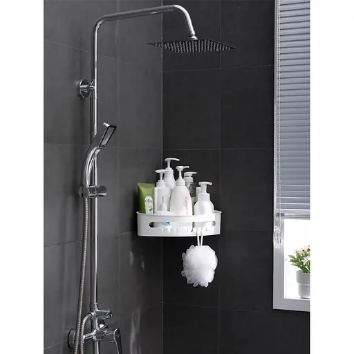 Полочка на вакуумных присосках Aquatica угловой s42 255×255×105мм (9784293) - фото 5