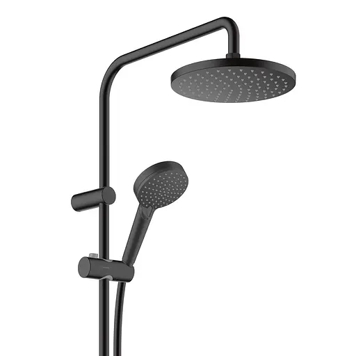 Душова система Hansgrohe Vernis Blend Showerpipe 200 1jet EcoSmart з термостатом Matt Black 26089670, Чорний матовий - фото 3