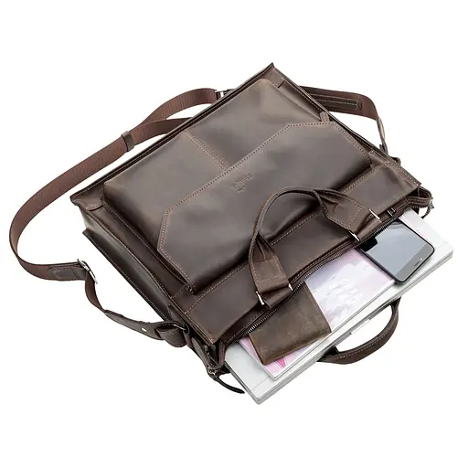 Чоловіча шкіряна сумка SHVIGEL 37х31х9,5 см sum0012570 - фото 3