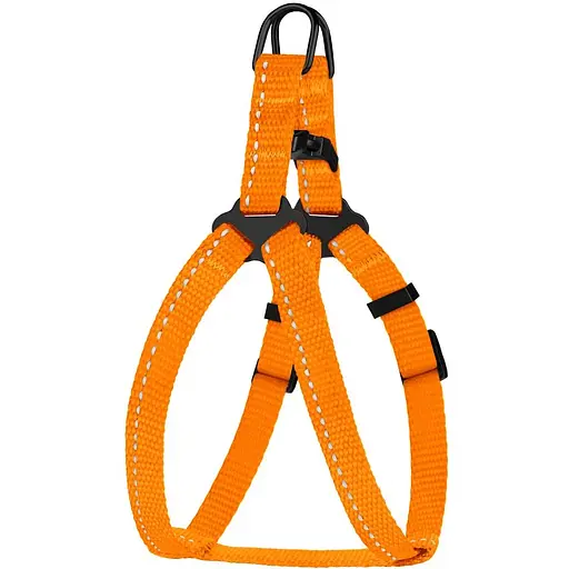 Шлея для собак Barksi Active світловідбивна (обхват грудей 33-40 см ширина 1 см) помаранчева - фото 1