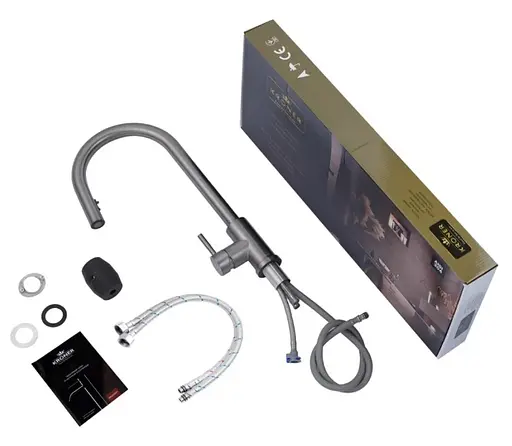 Змішувач для кухні з висувним виливом Kroner KRP Edelstahl Klassisch - PVD03915 (CV032283) - фото 9