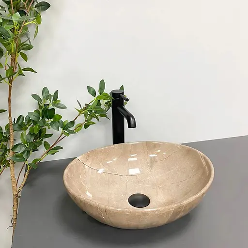 Умивальник VBI Parma brown stone glossy накладний VBI-011013, Коричневий - фото 1