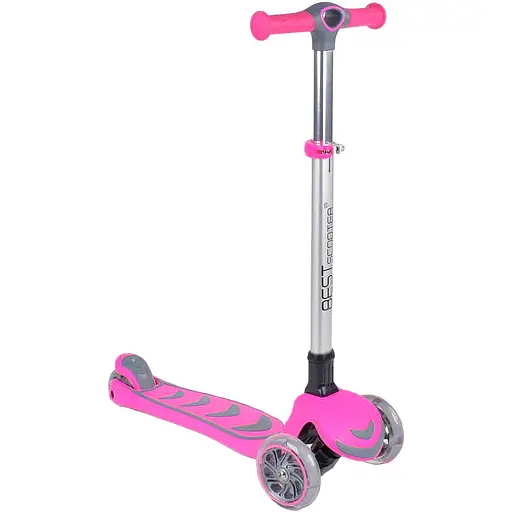 Самокат детский Best Scooter складной 24х58 см Серо-розовый 000254971