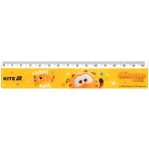 Линейка пластиковая Kite Garfield 15 см (GF25-090)