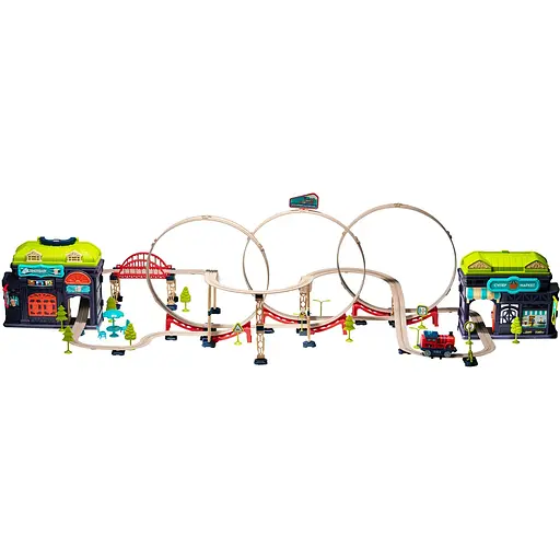 Игровой набор Otamanko Храбрый Паровозик трюковая железная дорога 137 деталей