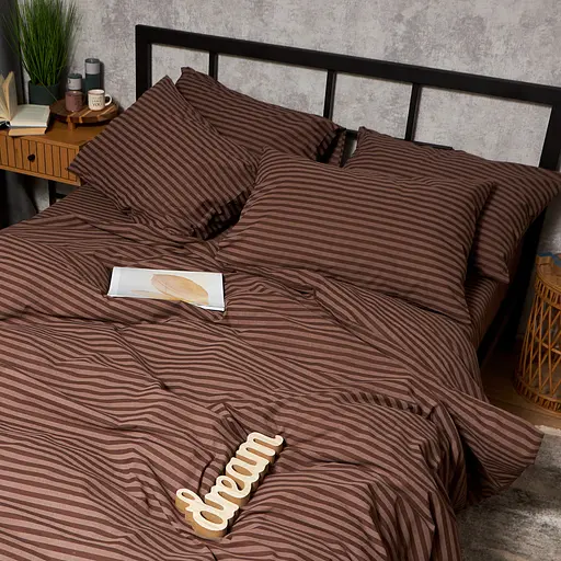 Пододеяльник Moon&Star Бязь Gold Люкс Espresso Lines Двуспальный 175x210 см - фото 4