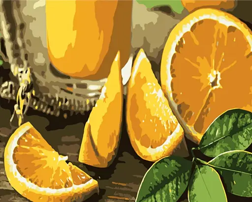 Набор для росписи по номерам Сочный апельсин, Strateg, 30x40 см, LY54