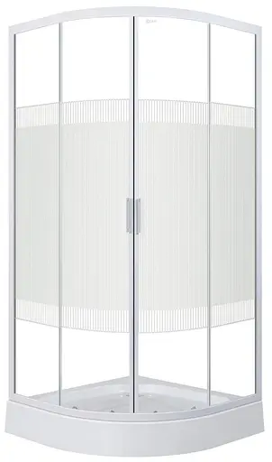 Душевая кабина угловая Eger Tisza 90x90 раздвижная стекло Spagetti мелкий поддон white 599-021-S, интимато, белый - фото 1