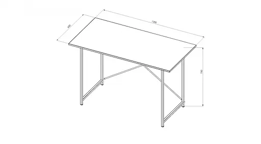 Стол письменный Line Лайт Ferrum-decor 750x1200x600 Черный металл ДСП Венге Магия 16 мм (FRD-106158) - фото 4