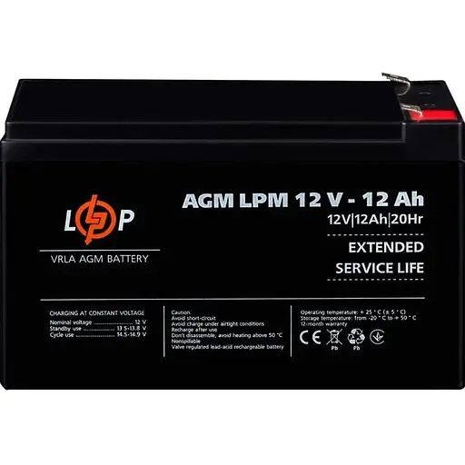 Аккумулятор LogicPower AGM 12V/12Ah/144Wh (6550) [109868]