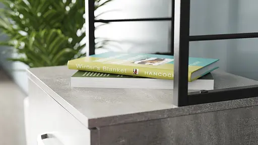 Стіл-тумба трансформер Смарт 4/2 з етажеркою Ferrum-decor 1430x1450x600 Чорний метал ДСП Бетон 16 мм (FRD-105135) - фото 6