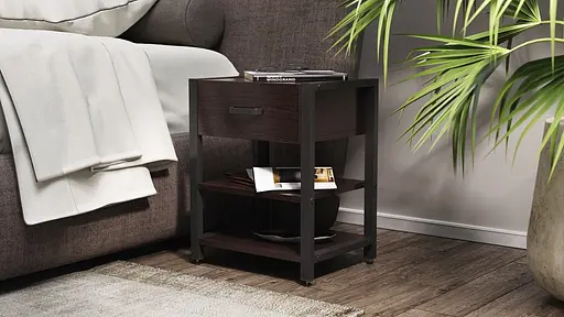 Тумба універсальна Ferrum-decor Вів'єн 1/2 50x41x40 чорний ДСП Венге 16мм (FRD-106190)