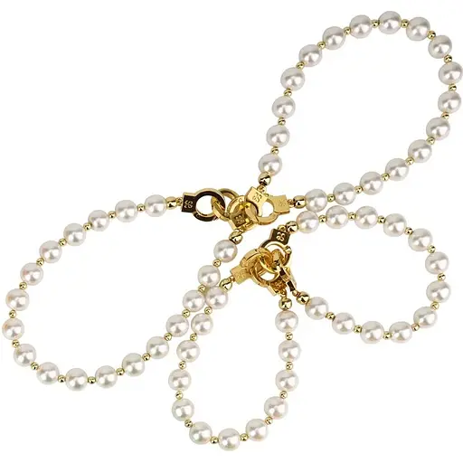 Жемчужные наручники и поножи Lockink Pearl Bondage & RestRaint Set - фото 2