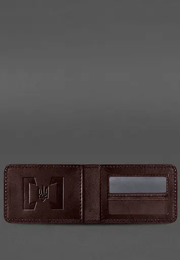 Кожаная обложка для удостоверения БЭБ (Бюро экономической безопасности Украины) Бордовая - фото 3