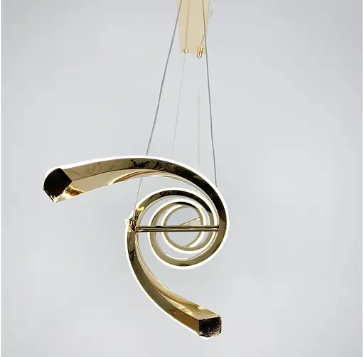 Видовжена люстра Gemo Led у золотому корпусі у двох розмірах Line.F Довжина 120 см - фото 8