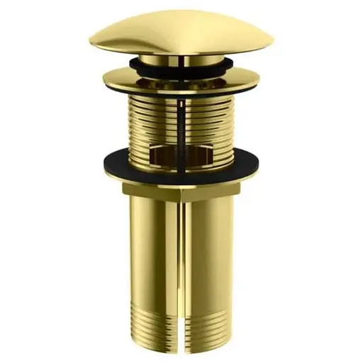 Донный клапан для раковины Kohlman click-clack gold с переливом KOREK EGD, Золотой - фото 1