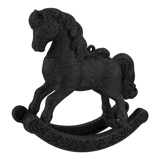 Елочная игрушка MIS LT Лошадь-качалка 11х4х11,5 см черный - фото 1