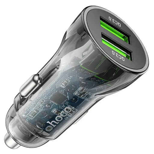 Автомобільний зарядний пристрій Hoco Z47 Type-C 2 x USB-A QC3.0 20 Вт чорний - фото 2