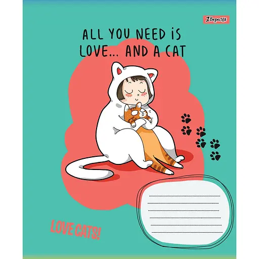 Уцінка. Набір зошитів 1 Вересня Love Cats загальних A5 в лінію 48 листів 10 шт. - фото 5
