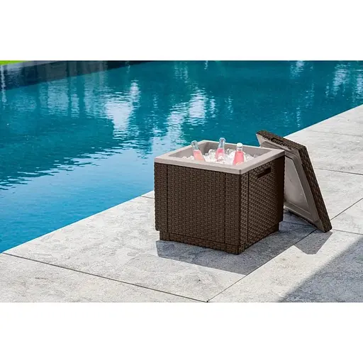 Стол-ящик с термоизоляцией Allibert Ice Cube коричневый - фото 8