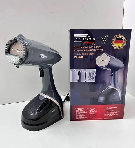 Ручний вертикальний відпарювач Zepline ZP-206 з керамічним покриттям 3000 Вт для одягу 4500 мл Сірий - фото 4