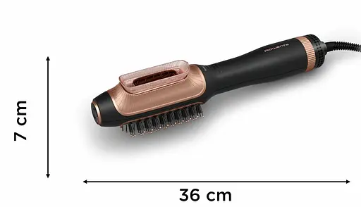 Фен Rowenta-щетка Reverso Dry&Brush 2в1, 1200Вт, 3 режима, ионизация, холодный обдув, насадок-2, керамика, черный-золотистый - фото 8