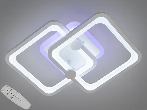 Світлодіодна люстра з смарт світильник з пультом, димером, 55W, чорна - фото 1