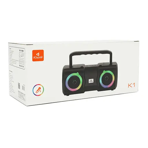 Колонки Kisonli K1 Bluetooth 5.1, 2x10W, 2400mAh, USB, DC: 5V/1A, Black, BOX, Q24 - фото 2