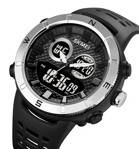 Годинник чоловічий наручний спортивний Skmei 2014 (Чорний з сріблястим) - фото 2