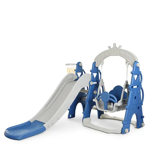 Дитяча гірка-гойдалка BAMBI CASTLE-4 з баскетбольним кільцем, ш146-г180-в122см, синя - фото 4
