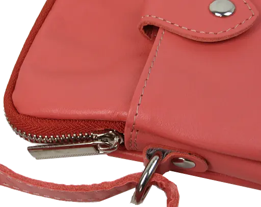 Небольшая женская кожаная сумка Borsacomoda через плечо кораллова sum0028730 - фото 10