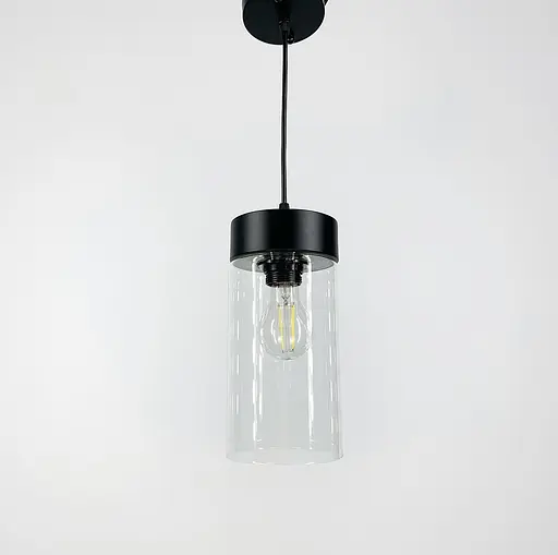 Подвесной светильник Scandinavia с прозрачным плафоном Ø12х20 см | Line F | Арт. 11295/1 BK+TR - фото 2