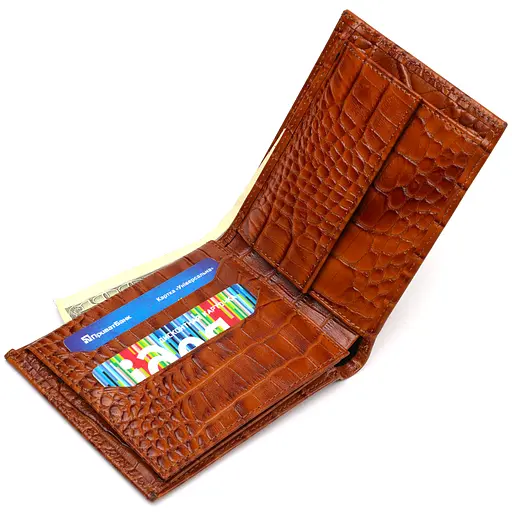 Мужской кожаный кошелек Canpellini 12х9.6х2 см acs0025582 - фото 3