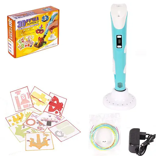 3D ручка Bambi DX008 зі стрижнями, від мережі бірюзовий - фото 1