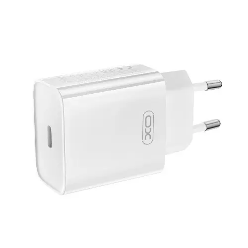 Мережевий зарядний пристрій XO CE15 (EU) PD20W USB-C fast charging charger with Type-C cable Білий - фото 3